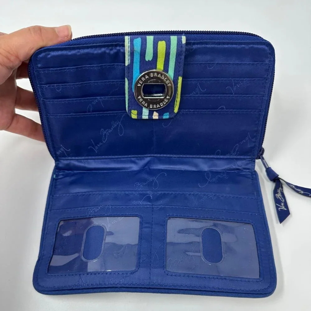 Vera Bradley Turnlock Wallet Katalina Showers Zip Around Organize